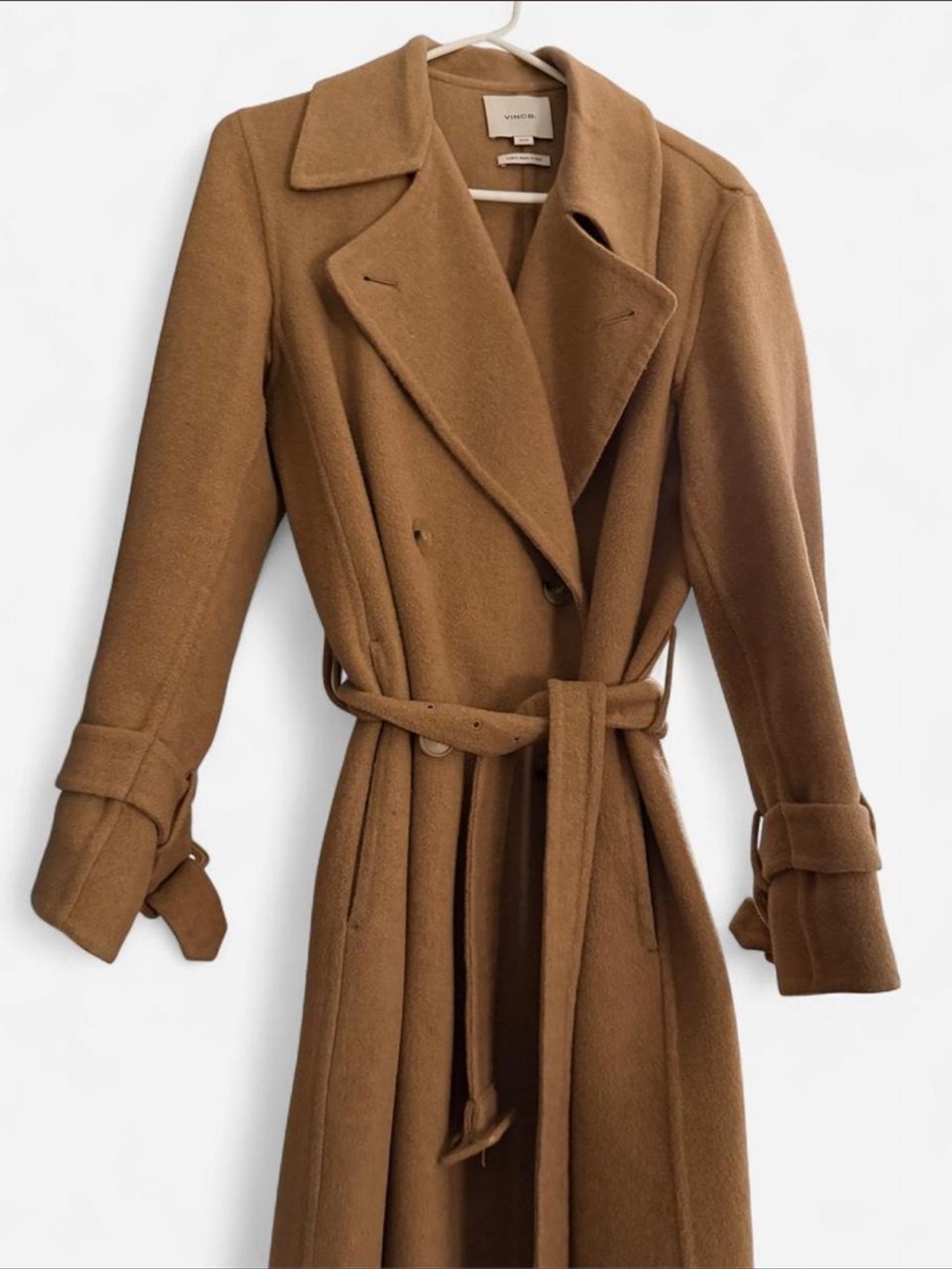 Vince Wool Trench Coat with Belt